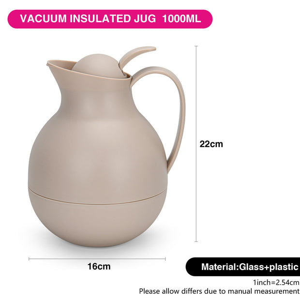 Circular 1000ml Vacuum Insulated Jug - Mocha Cream