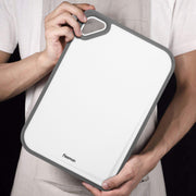 Plastic Cutting Board with Side Handle - White, 29*20cm