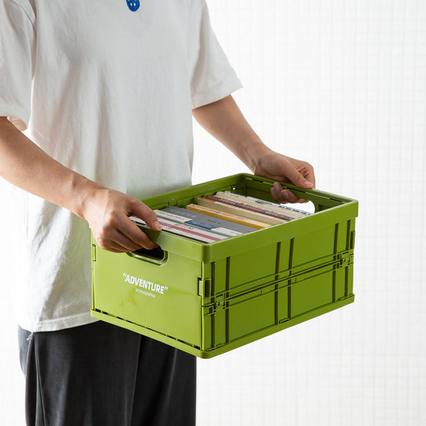 Foldable Stackable Storage Box - Olive Green