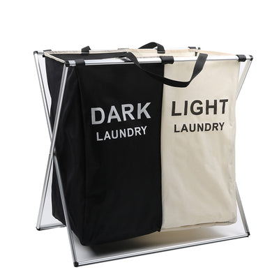 Black/Beige 2 Tier Dark & Light Laundry Rack