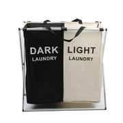 Black/Beige 2 Tier Dark & Light Laundry Rack Front
