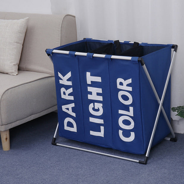Blue Oxford 3 Compartments Laundry Rack Display