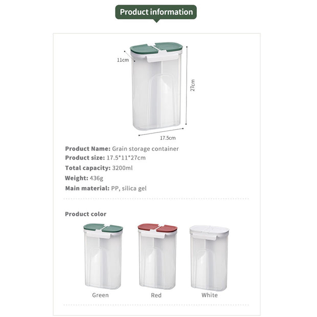 4 Compartments Food Storage Container - Green