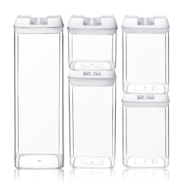 5pcs Stackable Airtight Food Container - White