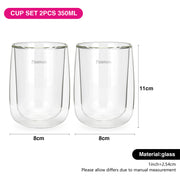 Bonbon 2pcs Double Wall Glass Cup - 350ml