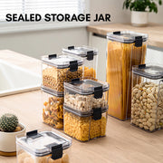 6pcs Stackable Airtight Food Container - Black