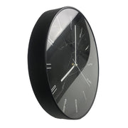 Black Marble Black Rim Wall Clock (12inch)