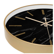 Black Marble Gold Rim Wall Clock (12inch)