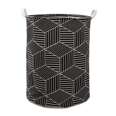Black Cubes Geometric Laundry Basket