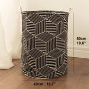 Black Cubes Geometric Laundry Basket Size