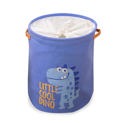 Blue Little Dino Laundry Basket with Top Netting