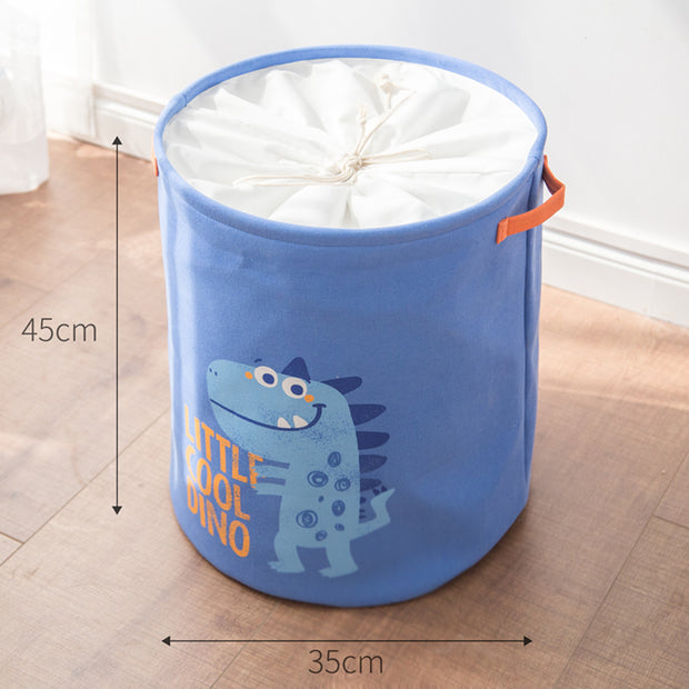 Blue Little Dino Laundry Basket with Top Netting Size