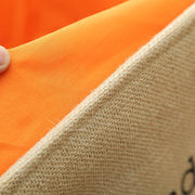 Brown Mesh Linen Rectangular Fabric Laundry Basket Close Up