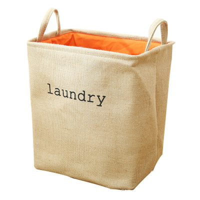 Brown Mesh Linen Rectangular Fabric Laundry Basket