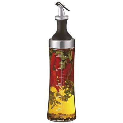 Oil & Vinegar Glass Bottle Dispenser with Measuring Scale - 570ml