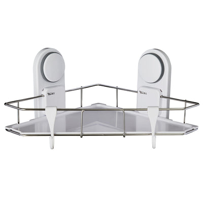 Suction Corner Shower Caddy with Hooks