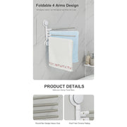 Suction Towel Bar with 4 Swing Arms