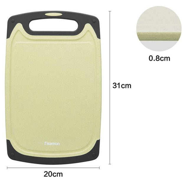 Rectangle Plastic Cutting Board with Handle - Green, 31*20cm