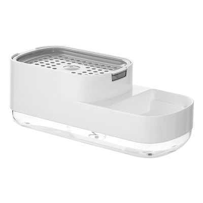 Sponge Soap Dispenser with Side Holder - White