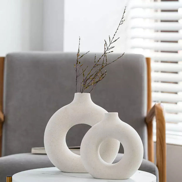 White Ceramic Vase - Medium