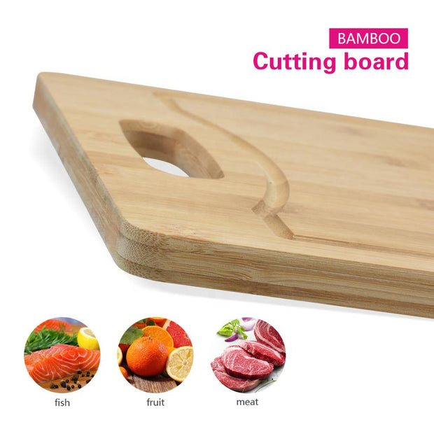 Rectangle Bamboo Cutting Board with Handle, Medium - 38*27cm