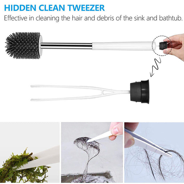 Toilet Brush with Tweezer