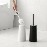 White Toilet Brush with Outer Holder