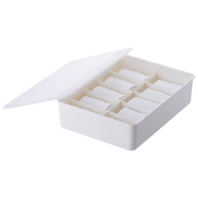 Stackable 10 Grids Box Organizer - White