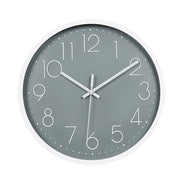 Grey Face White Rim Wall Clock (12inch)