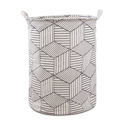 White Cubes Geometric Laundry Basket