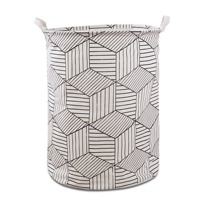 White Cubes Geometric Laundry Basket