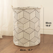 White Cubes Geometric Laundry Basket Size