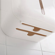 White Toilet Paper Holder (Stick On) Bottom Opening