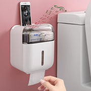 White Toilet Paper Holder (Stick On) in Bathroom