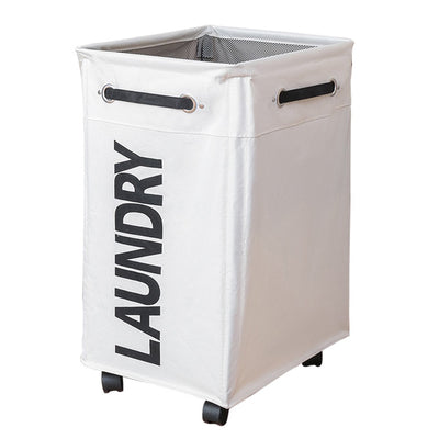 Wide Laundry Bag with Wheels - Beige