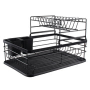 Double Layer Dish Rack Organizer - Black