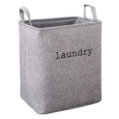 Grey Mesh Linen Rectangular Fabric Laundry Basket
