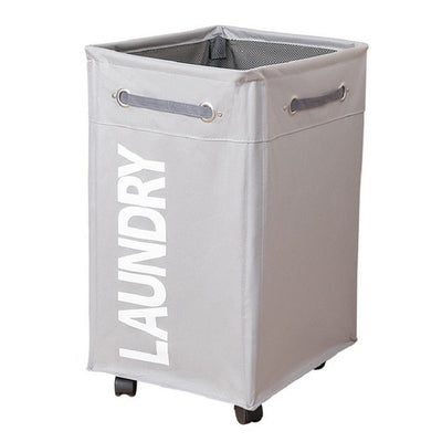 Wide Laundry Bag with Wheels - Light Grey