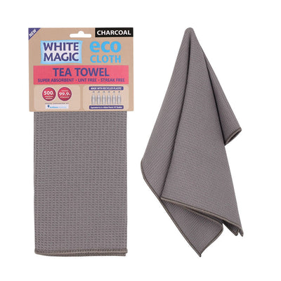 White Magic Eco Cloth Tea Towel - Charcoal