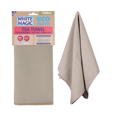 White Magic Eco Cloth Tea Towel - Pebble