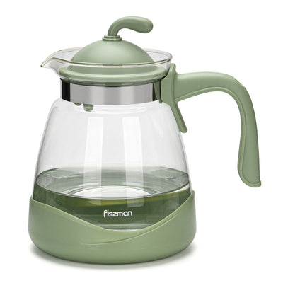 2000ml Borosilicate Glass Jug with Lid - Green