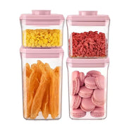 4pcs Pink Airtight Food Container Set