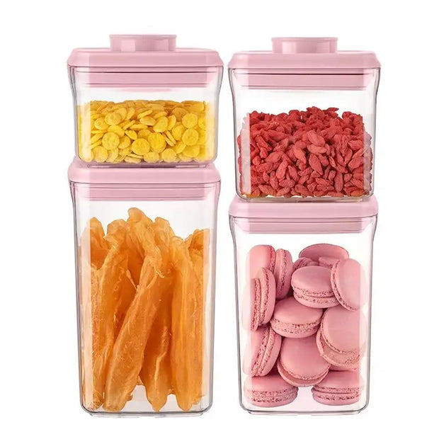 4pcs Pink Airtight Food Container Set