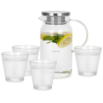 1400ml Glass Jug with 4pcs Glasses