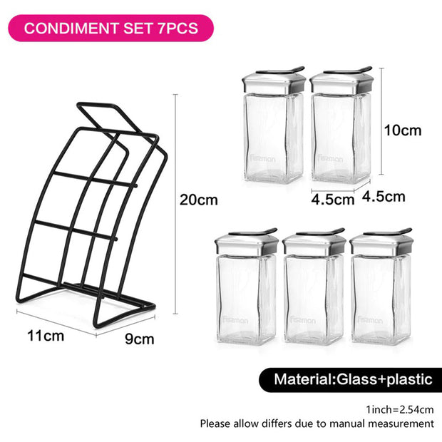 6pcs Condiment Seasoning Set with Rack