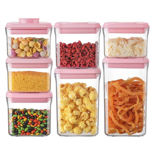 7pcs Pink Airtight Food Container Set