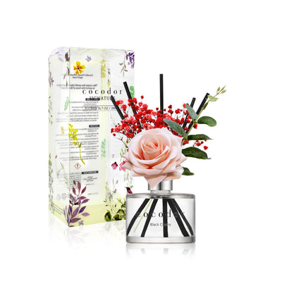 Rose Flower Reed Diffuser 200ml - Black Cherry