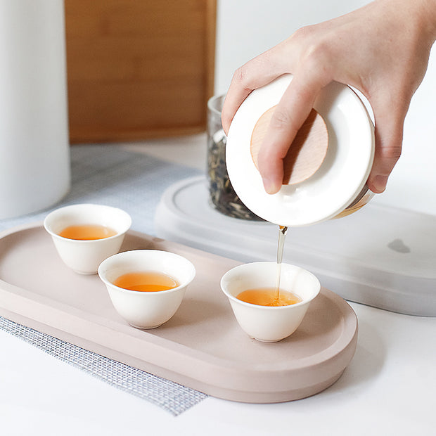Oval Diatomite Tray - Brown