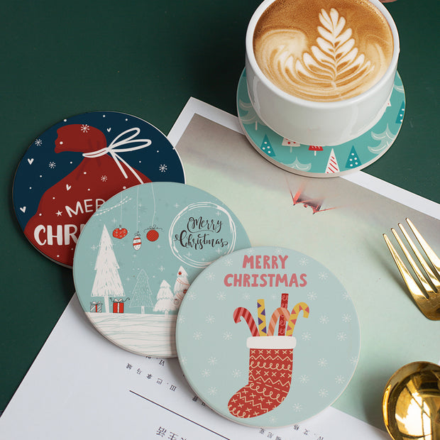 Diatomite Coaster - Christmas Sock