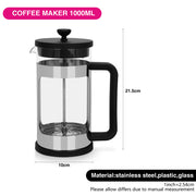 Coffee Maker French Press Stainless Steel - 1000ml